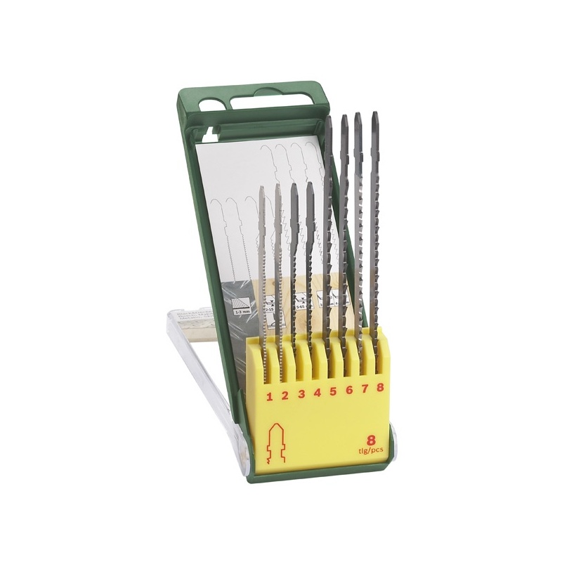 Bosch Sada pilek 8 kusů dřevo-kov-plast (PST 700E, 800PEL, 900PEL, GST150, 160) 2607019458